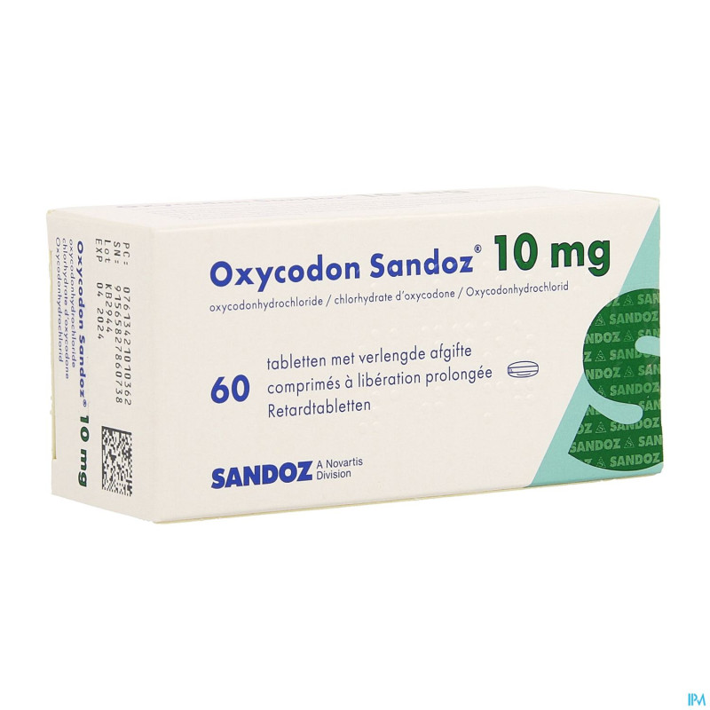 Oxycodon 10mg sandoz lib.prolongee  60