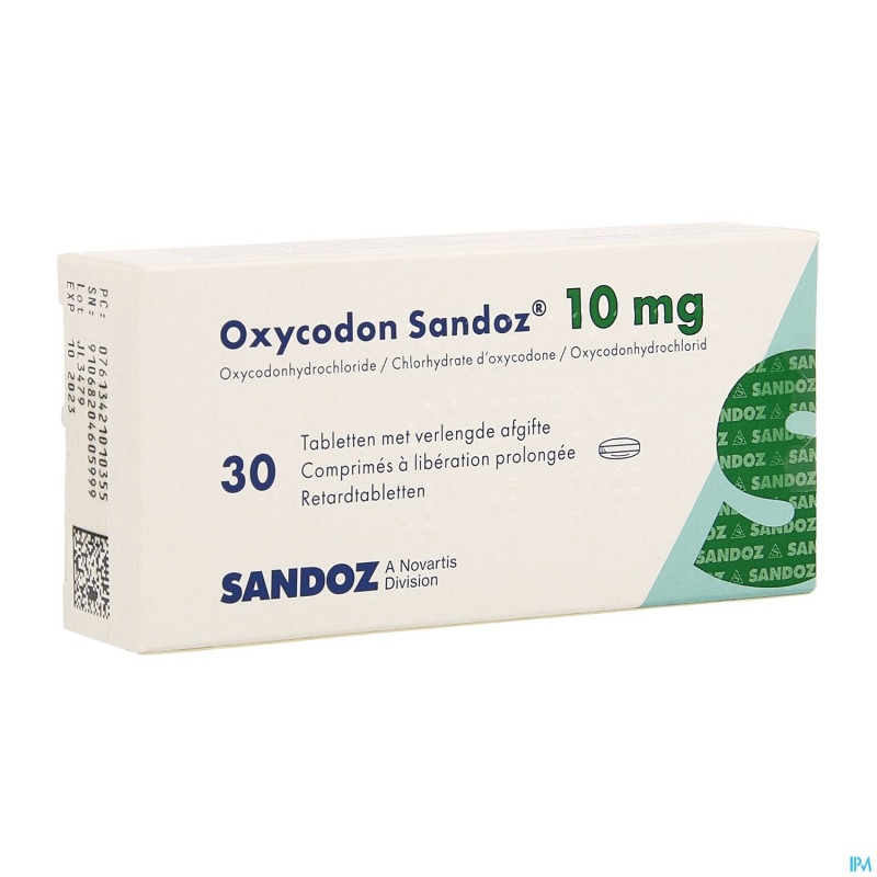 Oxycodon 10mg sandoz lib.prolongee  30