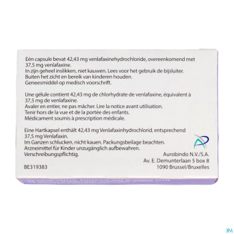 Venlafaxine retard ab  37,5mg caps lib. prol  28