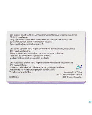 Venlafaxine retard ab  37,5mg caps lib. prol  28