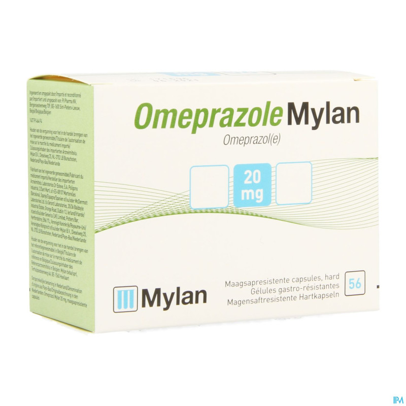 Omeprazole mylan 20mg pi pharma caps56blister pip