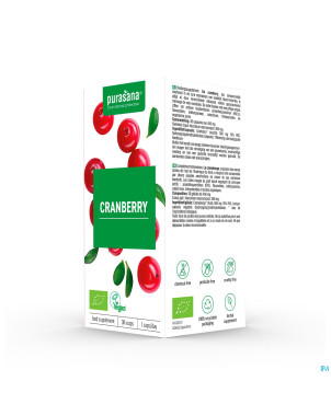 Purasana vegan canneberge bio    caps 30