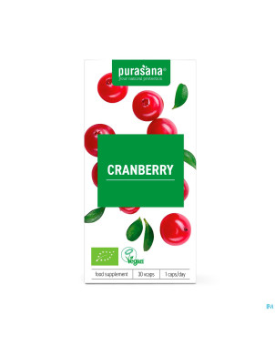 Purasana vegan canneberge bio    caps 30