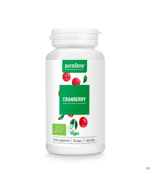 Purasana vegan canneberge bio    caps 30