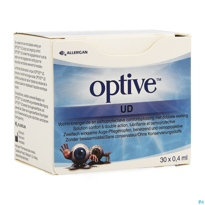 Optive solution confort dble act.ster ud  30x0,4ml
