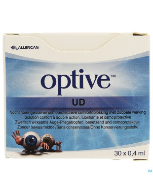 Optive solution confort dble act.ster ud  30x0,4ml