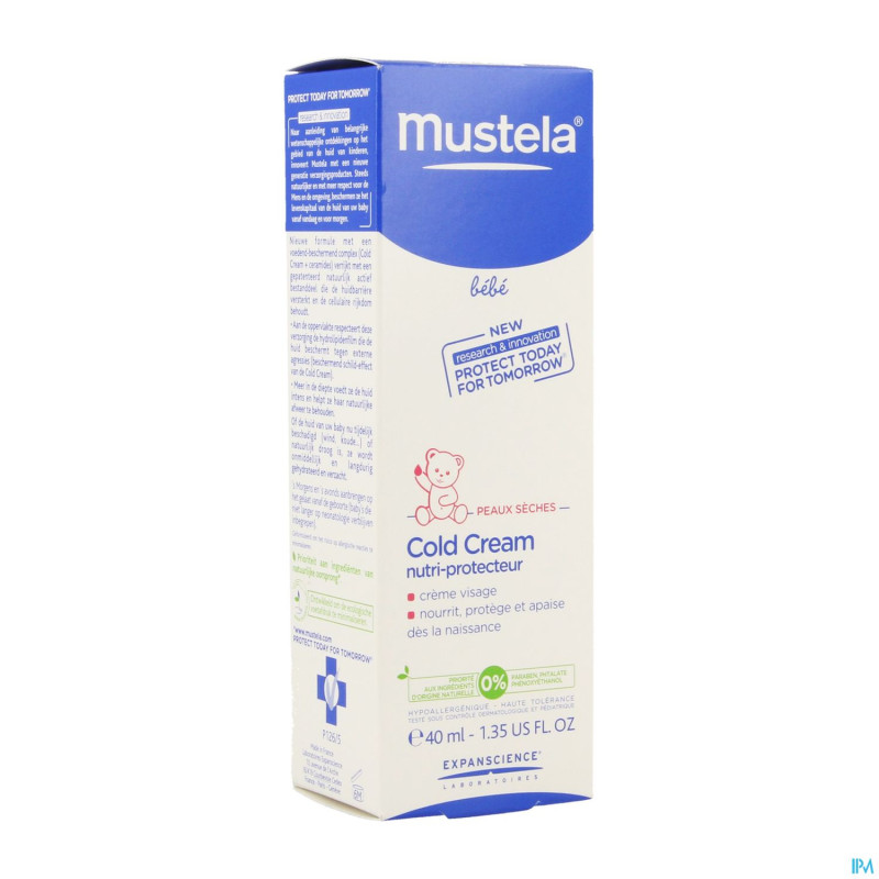Mustela bb cold cream visage creme nf tube 40ml
