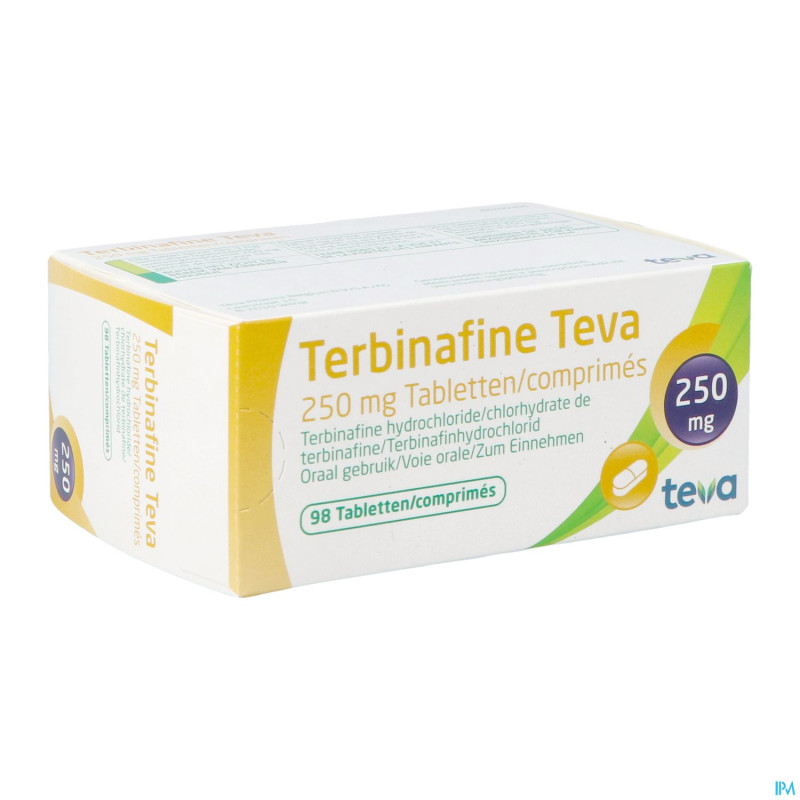 Terbinafine teva comp 98 x 250 mg