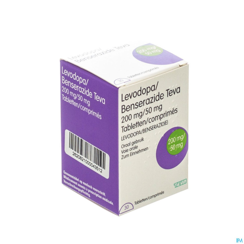 Levodopa benserazide teva tabs  30 x 200 mg/50 mg