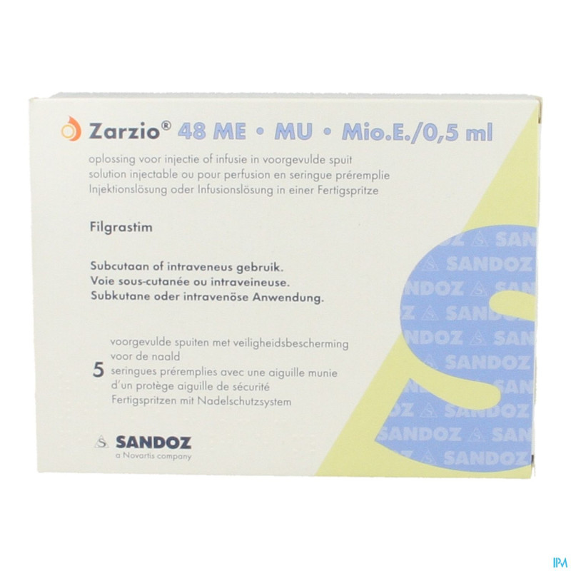 Zarzio sandoz 48me/0,5ml sol inj/inf 5 ser prerem