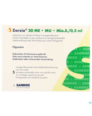 Zarzio sandoz 30me/0,5ml sol inj/inf 5 ser prerem