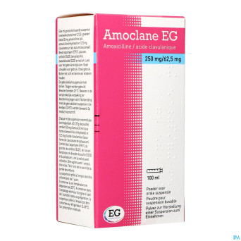Amoclane eg 250mg/62,5mg/5ml susp.buvable 100ml