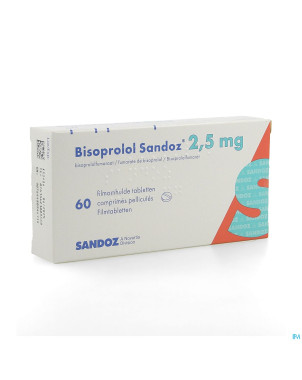 Bisoprolol sandoz 2,5 mg comp pell 60 x 2,5 mg