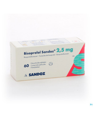 Bisoprolol sandoz 2,5 mg comp pell 60 x 2,5 mg