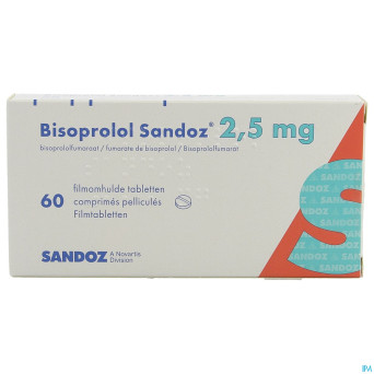 Bisoprolol sandoz 2,5 mg comp pell 60 x 2,5 mg
