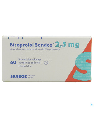 Bisoprolol sandoz 2,5 mg comp pell 60 x 2,5 mg