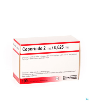 Perindopril/indapam. teva 2mg/0,625mg comp 100x2mg