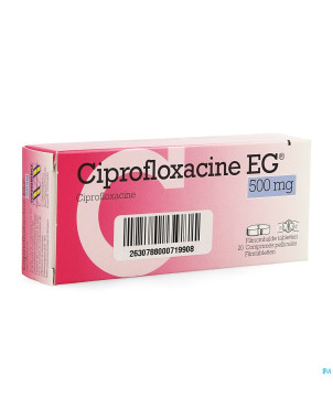 Ciprofloxacine eg pi pharma comp 20x500mg pip