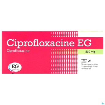 Ciprofloxacine eg pi pharma comp 20x500mg pip