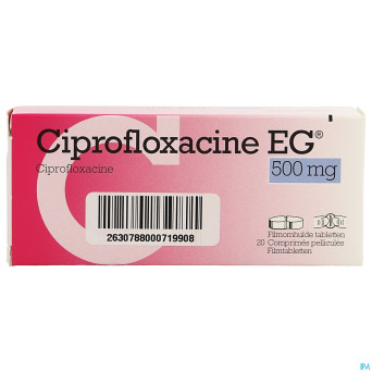 Ciprofloxacine eg pi pharma comp 20x500mg pip