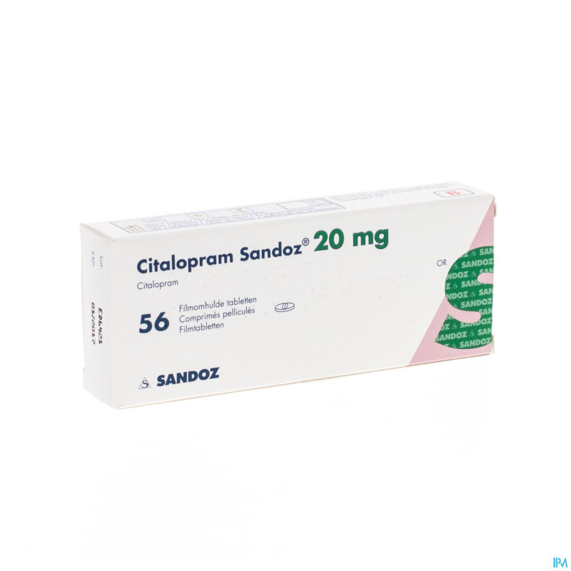 Citalopram sandoz pi pharma tabl 56 x 20 mg pip