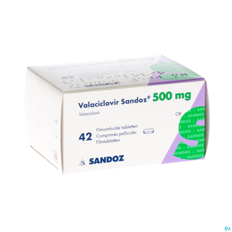 Valaciclovir sandoz 500 mg comp pell 42 x 500 mg