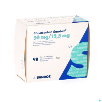 Co losartan sandoz 50 mg/12.5 mg comp pell 98