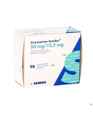 Co losartan sandoz 50 mg/12.5 mg comp pell 98