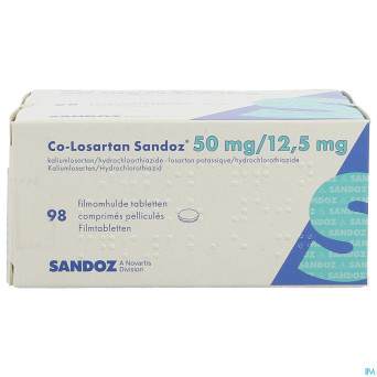 Co losartan sandoz 50 mg/12.5 mg comp pell 98