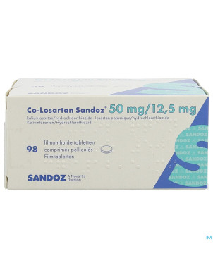 Co losartan sandoz 50 mg/12.5 mg comp pell 98