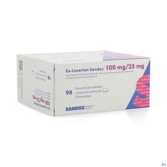 Co losartan sandoz 100 mg/25 mg comp pell 98