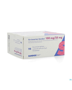 Co losartan sandoz 100 mg/25 mg comp pell 98