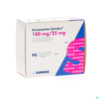 Co losartan sandoz 100 mg/25 mg comp pell 98