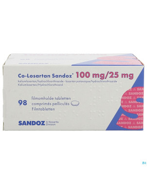 Co losartan sandoz 100 mg/25 mg comp pell 98