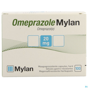 Omeprazole mylan 20mg pi pharma caps100blister pip