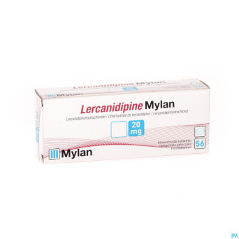 Lercanidipine mylan 20 mg comp pell 56 x 20 mg
