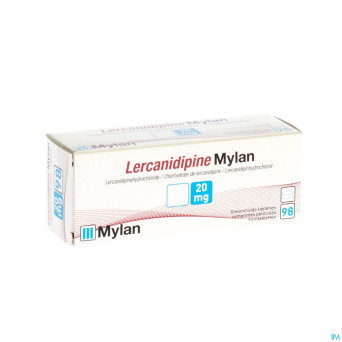 Lercanidipine mylan 20 mg comp pell 98 x 20 mg