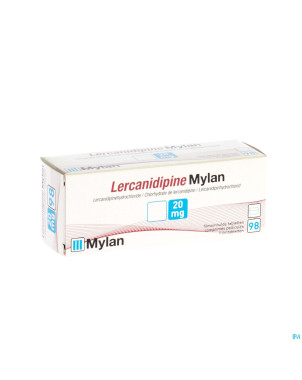 Lercanidipine mylan 20 mg comp pell 98 x 20 mg