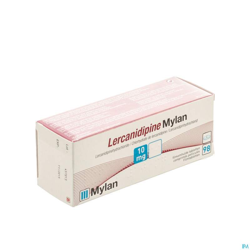 Lercanidipine mylan 10 mg comp pell 98 x 10 mg