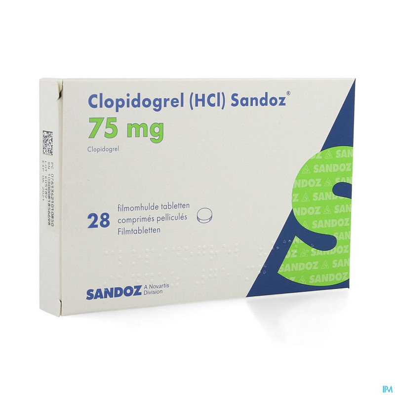 Clopidogrel hcl sandoz comp pell 28 x 75mg