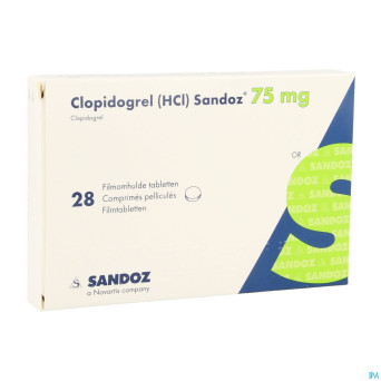 Clopidogrel hcl sandoz comp pell 28 x 75mg