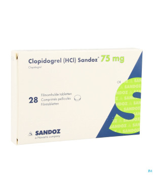Clopidogrel hcl sandoz comp pell 28 x 75mg