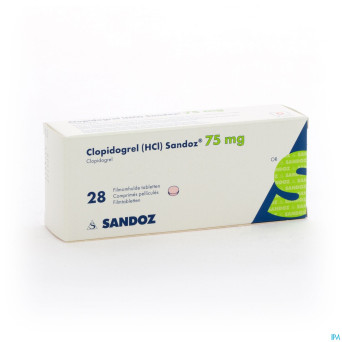 Clopidogrel hcl sandoz comp pell 28 x 75mg