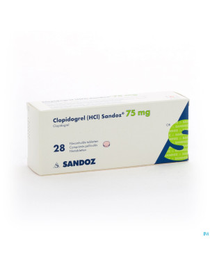 Clopidogrel hcl sandoz comp pell 28 x 75mg