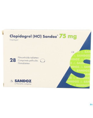 Clopidogrel hcl sandoz comp pell 28 x 75mg