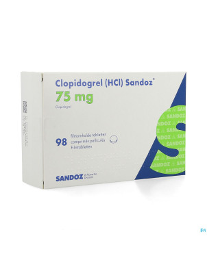 Clopidogrel hcl sandoz comp pell 98 x 75mg