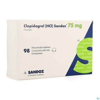 Clopidogrel hcl sandoz comp pell 98 x 75mg