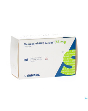 Clopidogrel hcl sandoz comp pell 98 x 75mg