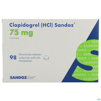 Clopidogrel hcl sandoz comp pell 98 x 75mg