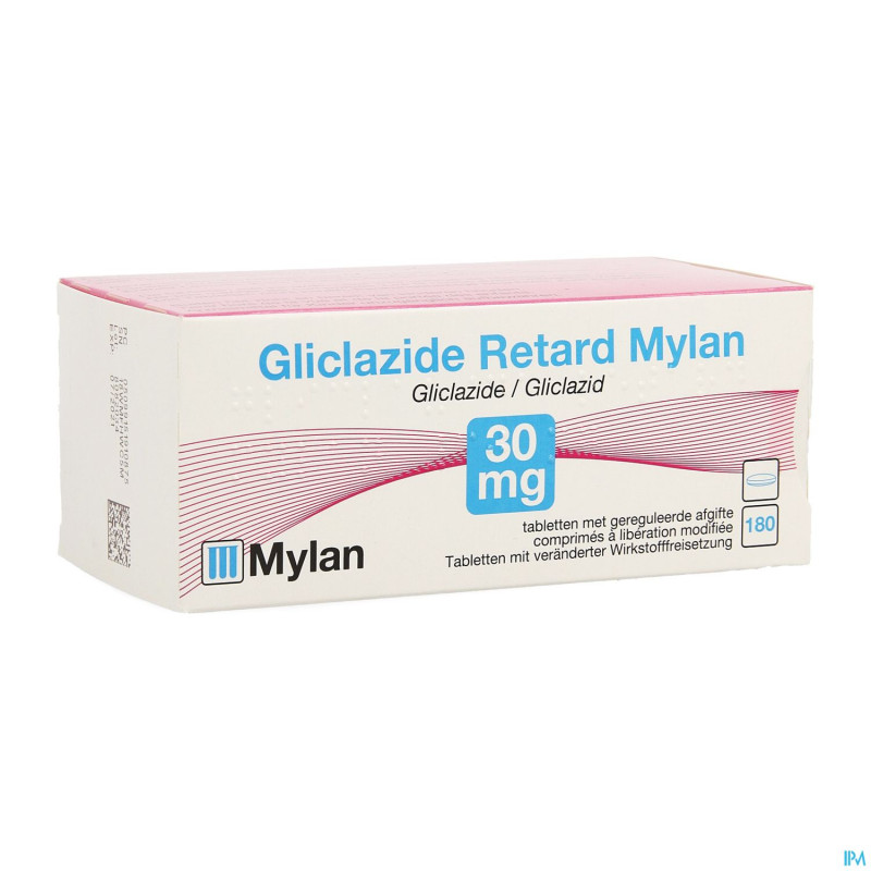 Gliclazide retard mylan tabl 180 x 30 mg